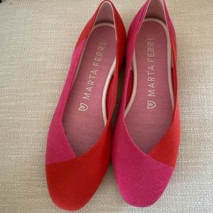 Rothys Flame Azalea Marti Ferri Square Flats 10.5